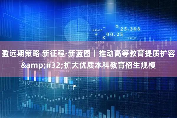 盈远期策略 新征程·新蓝图｜推动高等教育提质扩容 扩大优质本科教育招生规模